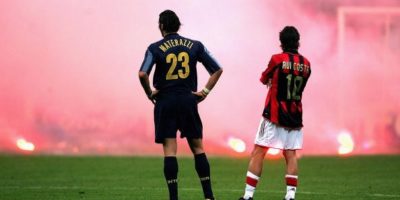 Marco Materrazi and Rui Costa - Milan derby